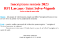 Inscription rentrée 2023 RPI Lascaux-Vignols-Saint-Solve